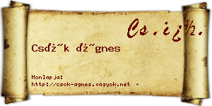 Csók Ágnes névjegykártya