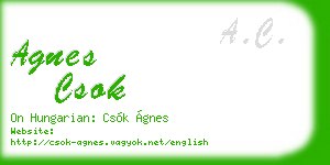 agnes csok business card